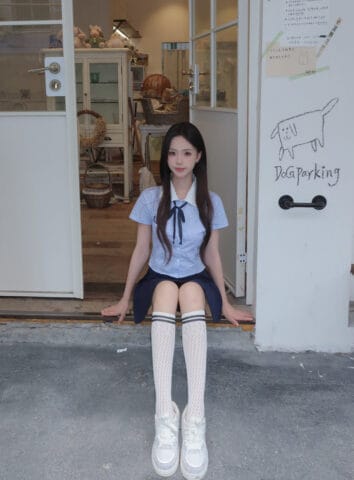 北京外围 刚毕业大学生05-168-C白虎jk制服 清爽学院风