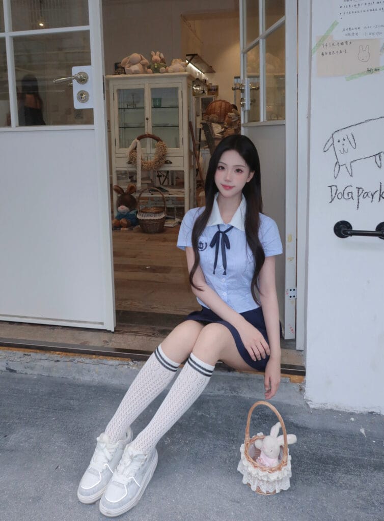 北京外围 刚毕业大学生05-168-C白虎jk制服 清爽学院风 日常写真