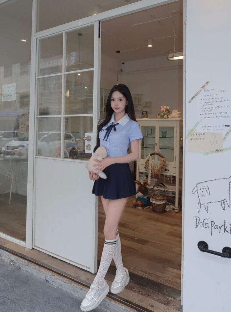 北京外围 刚毕业大学生05-168-C白虎jk制服 清爽学院风 氛围写真